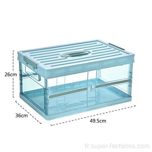 Boîte de rangement pliante empilable en plastique